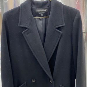 Ladies black wool top coat
